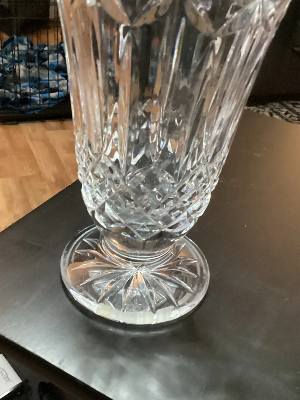 Waterford Starburst Cut Crystal Footed Vase - 10” X 7” - Beautiful Piece